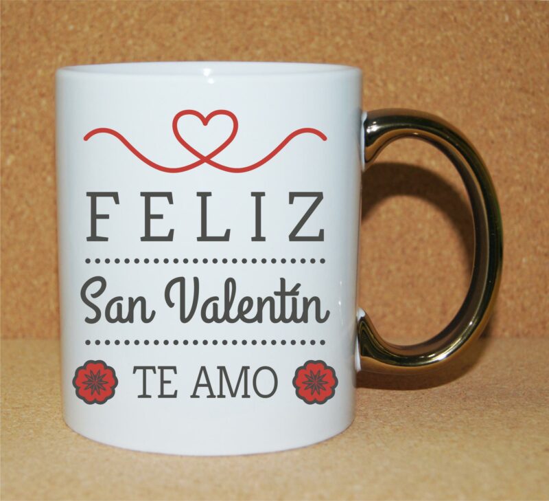 Taza-Personalizado-San-Valentín-Asa-Oro