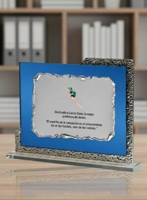 Placa de cristal para homenajes y bodas