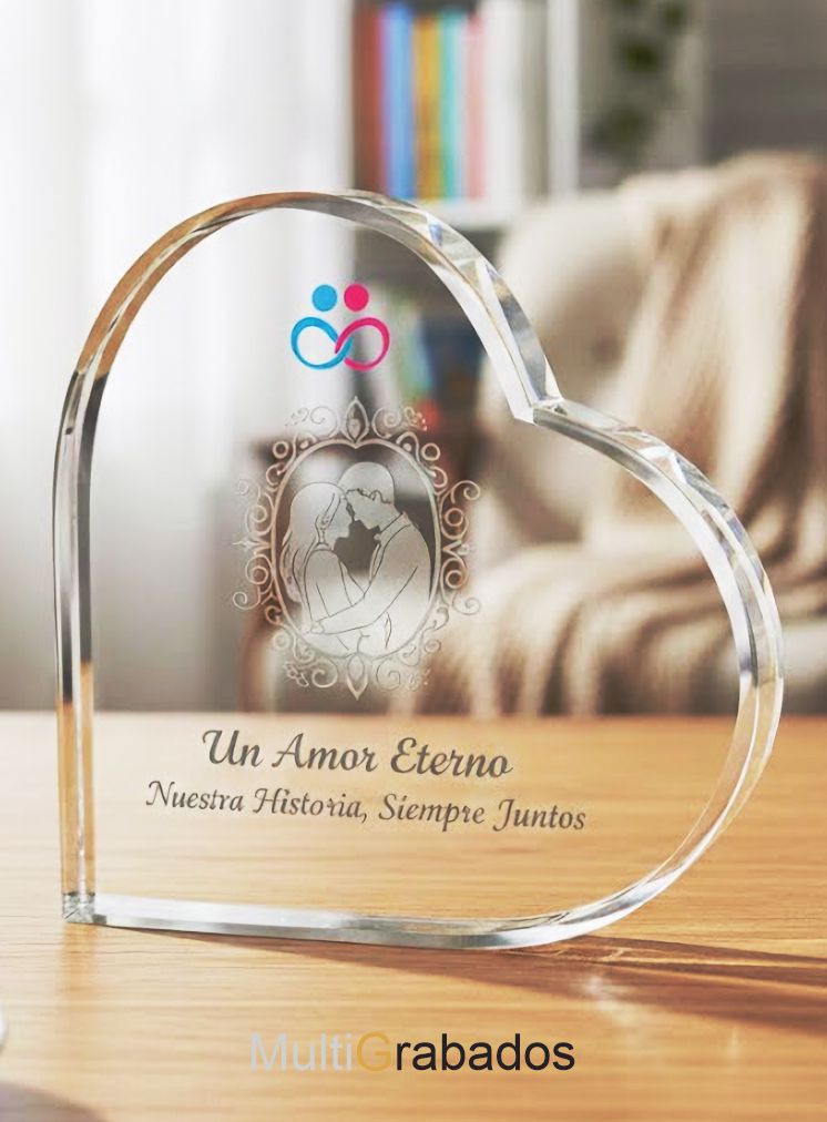 Trofeo de cristal transparente con forma de corazón L'Amour Crystal