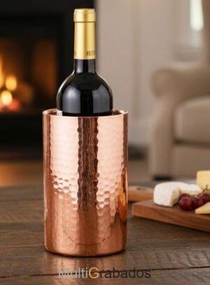 Enfriador de vino de acero inoxidable con acabado cobre martillado